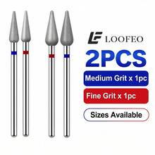 2Pcs Diamond Nail Drill Bits, Red Fine & Blue Medium Grit, 3/32" Cuticle Cleaner For Manicure Prep - Multicolor - View 2
