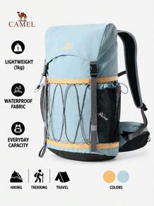 CAMEL CROWN Professional Outdoor Bucket Style Mountaineering Backpack, Large Capacity Travel Shoulder Backpack For Hiking And Mountain Trekking - Dusty Blue - View 5