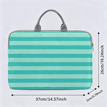 Polka Dot And Striped Pattern Laptop Bag/Briefcase - Made Of Soft Fabric, Compatible With Various Laptop And Tablet Devices; Equipped With External Zipper Pocket And Fixed Handle, Large Capacity Storage, Balancing Protection And Portability, Suitable For Work, Study And Travel, Essential For Daily Commute - Grey - View 4