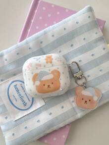 Niche Polka Dot Cute Bear Protective Case For AirPods 4th Gen, 2nd Gen, 3rd Gen, Pro - White - View 19