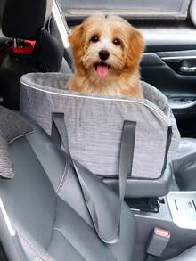 Pet Car Carrier Bed, Cat Dog Nest, Car Center Console Cushion, Portable Pet Carrier Bag, Suitable For Small & Medium Pets - Grey - View 5