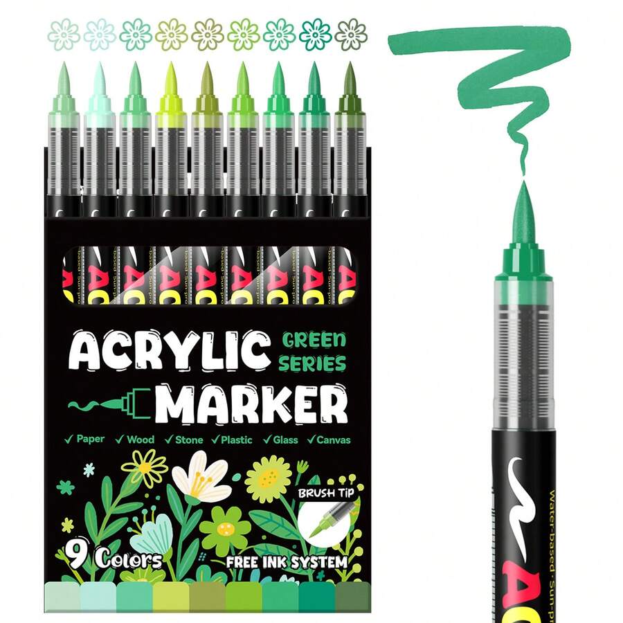 Flysea Sistem Tinta Bebas Baru, 9 Warna/Set, Total 81 Warna, Tersedia Berbagai Kombinasi Warna, Baru Diluncurkan, Kualitas Lebih Baik, Pengalaman Menulis Lebih Baik, Sangat Cocok untuk Seniman Profesional