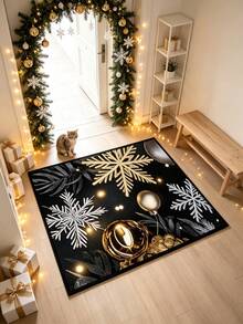 1pc Black Christmas Hallway Runner Rug, Long Strip Carpet, Area Rug, Mat, Home Decor, Living Room Area Rug, Living Room Home Decor, Room Decor, Washable Carpet - Multi-color C - View 2