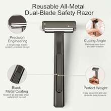 Bộ dao cạo T Razor với 150 lưỡi dao cạnh, máy cạo râu an toàn cho nam, thay lưỡi nhanh, cạo râu mượt mà, bộ chăm sóc tại nhà và du lịch! - Nhiều màu - Xem 4