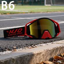 WJO Motorcycle Off-Road Goggles, Motorcycle Riding Windproof Glasses, Large Frame Wide Field Of View, Elastic Headband, Foam Face Padding, Windproof, Dustproof, Mountain Bike, Downhill, Outdoor Cycling Protective Eyewear, Multiple Colors Available - Multicolor - View 16