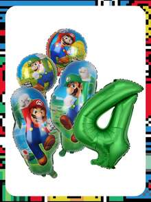 MASSDI Super Bros Kids Birthday Balloon Set Features Green Number 1-9Full Body Print Self-Sealing Foil Material Excellent For Children Themed Anniversary Receptions Gathering Decorations Complete Celebration Assortment Vibrant Visual Aesthetic - Balloon - View 22