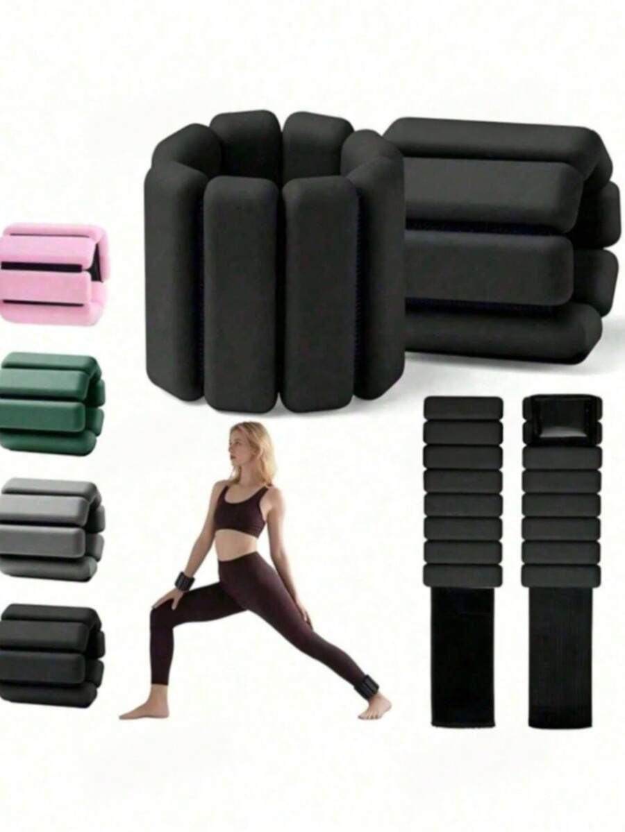 1/2pcs Adjustable Wearable Weighted Wristbands Fitness Set (Unisex), Suitable For Workout, Yoga, Walking, Running, Dancing, Pilates And Aerobic Exercise - Multicolor - View 1