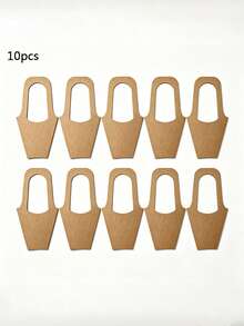 10Pcs Floral Kraft Paper Box Set,Gift Bags With Handles,Cone-Shaped Floral Bouquet Wrapping Bags For Wedding,Birthday,Party,Thanksgiving,Christmas - Brown - View 12
