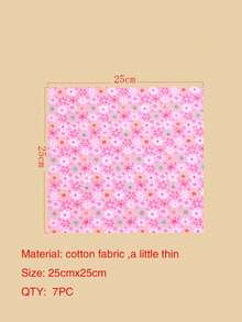 7pcs/Pack Mixed Color Printed Fabric, Patchwork Quilting Sewing Embroidery DIY Craft Material - Multicolor - View 8