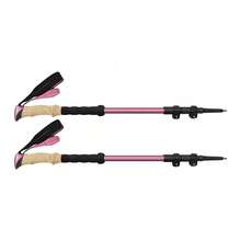 Adjustable Trekking Poles Lightweight Hiking Sticks Hiking Poles - Pink - View 2