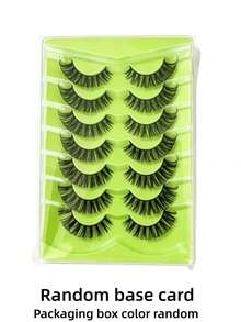 Voluminous Russian Style DD Curl False Eyelashes, Fluffy Synthetic 3D Faux Mink Lashes, Cat Eye Style, Exquisite 8D Full Row Thick Lashes, Lifting Eye Shape Effect, Full & Dense Design, Extended & Thickened Outer Corner, Makeup Lashes, Natural Look, Faux Mink Texture, Realistic Short-Term Lash Extension Effect - Multicolor - View 9