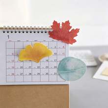 Realistic Leaf Shaped Sticky Notes, Maple, Ginkgo, Mulberry, Watercolor Blue Leaf, 4 Styles Combination, Fresh Watercolor Leaf Design, Reusable Sticky Notes, Student Planner Decoration, Memo, Note Taking - one-size - View 1