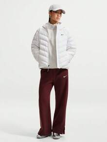 Nike Women's Comfortable Warm Zipper Long Sleeve Sports Down Jacket - White - View 6