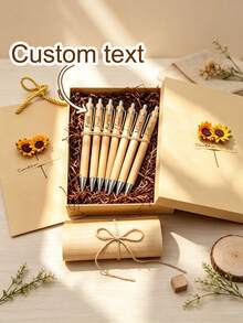 1 Set Floral Greeting Card & Personalized Pen Set, Ideal Christmas Gift For Colleagues And Friends To Express Gratitude - Sets - View 1