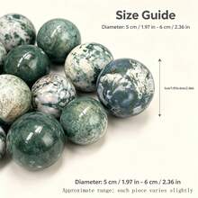 Stonehaven Natural Green Moss Agate Sphere Polished Gemstone Sphere For Home Decor, Meditation, Reiki, Crystal Collection, Desk Display, Feng Shui Gift - 1pc5-6cm - View 4