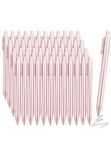 12pcs/6pcs/1pc Luxury Rose Gold Ballpoint Pens, Large Capacity Retractable Black Ink Medium Tip, Smooth Writing, Suitable For Wedding, Bridal Shower, Business Office, Diary And Gifts, Guest Favors - Multi-color - View 10