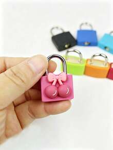 Cherry Decor Mini Padlock With 2 Keys, Small Travel Lock For Backpacks, Lockers And Gym Bags, Essential For School, Outdoor Travel And Student Dorms, Durable Combination Lock Alternative - Multicolor - View 4