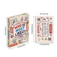 54 Selected "" Theme Party Guessing Cards - Rounded Edges, Perfect Icebreaker For Friends Gatherings, Fun Prank Cards. This Is An Interactive Tabletop Game Suitable For Multiple Players, Also A Top Choice For Camping And Travel. - Multicolor - View 6