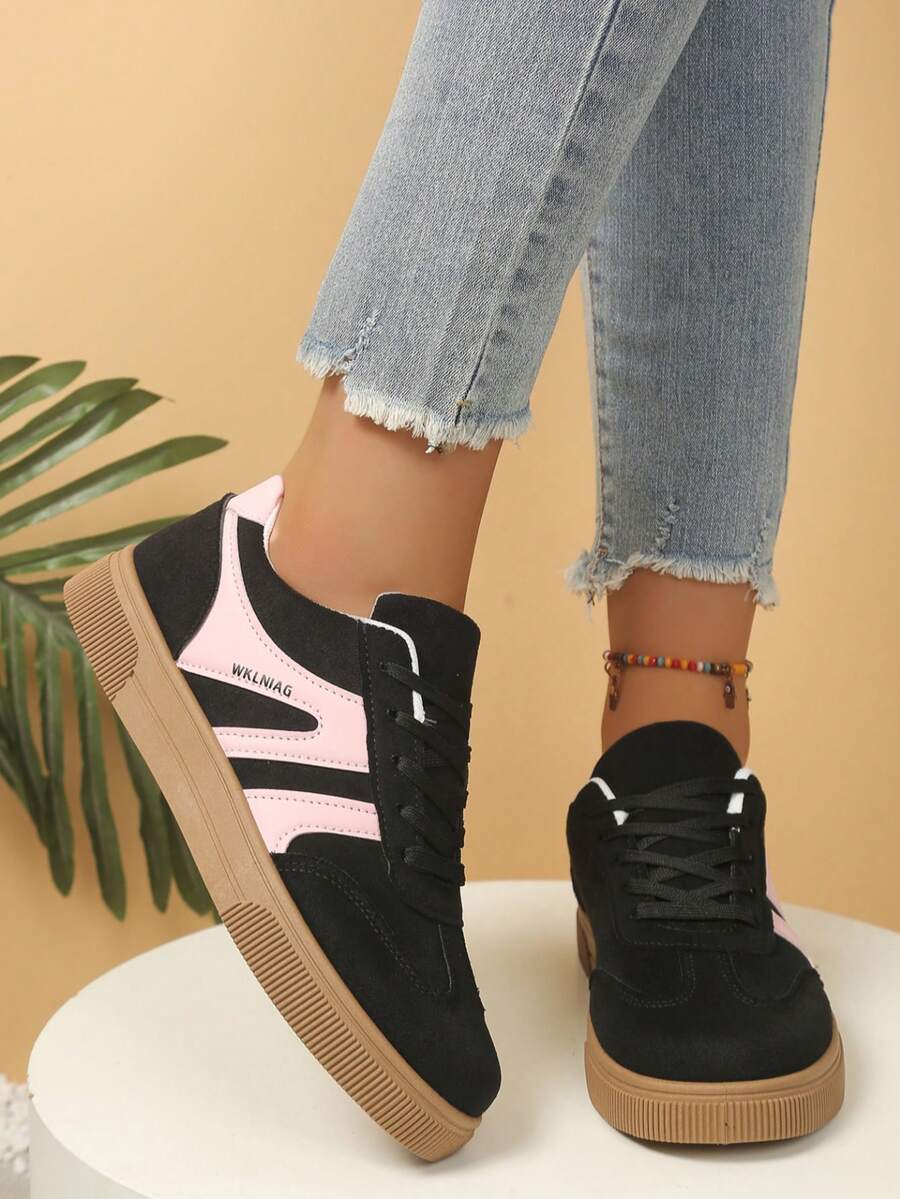Women's Korean Style Training Sneakers Spring Summer Fashion Sports Casual Shoes - Black - View 1