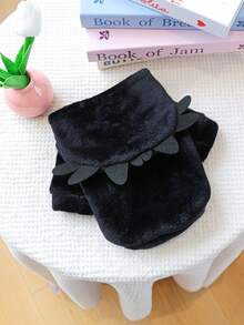 PETCIRCLE 1件寵物衣服 小狗幼犬貓咪可愛造型裝 秋冬輕量透氣柔軟布料毛絨短款變身套裝 - 黑貓 - 黑色 - 查看 8