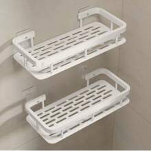 Wall-Mounted Shower Shampoo Rack Bathroom Storage Shelf Towel Rack Diamond-Shaped Free-Standing Bracket Tripod Wall-Mounted Corner Rectangular Bracket - Multicolor - View 2