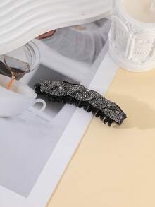 1pc Fashion Elegant Rhinestone Twisted Hair Clip High Ponytail Banana Clip Hair Accessory For Women, Suitable For Daily Wear, New Year Gift For Friends - Multicolor - View 5