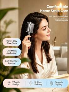 New Transparent Crystal Liquid-Drawing Comb, Dual-Purpose Hair Care And Massage Comb, Dirt-Proof Hair Care Comb, Minoxidil Scalp Oil Application Comb - Multicolor - View 2