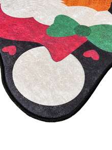Christmas Washable Non-Slip Area Rug – Thin Soft Living Room Carpet, Kitchen Rug & Runner, Festive Holiday Home Decor - Black - View 5
