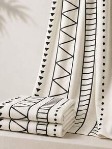 HHMC 1pc White-Background Fabric With Black Stripes And Geometric Print Suitable For DIY Sewing And Crafts, Such As Making Throw Pillows, Curtains, Tablecloths, Bags, And Other Projects. 150 Cm Wide. Perfect For Fall And Winter. - Multicolor - View 9