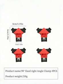 Woodworking Right Angle Clamp 90 Degree Corner Clamp, Suitable For Picture Frames, Fish Tanks And Other DIY Crafts, Home Decor Tools, Precise, Sturdy, Durable, Adjustable, Wood Glue Clamp, Woodworking Tools, Workshop Essential - Red - View 8