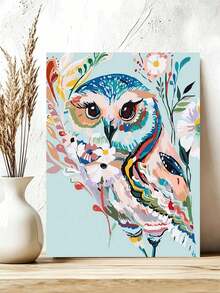 DIY Colorful Owl Among Floral Bloom (Frameless Or Framed 8x12 / 16x20 Inches) Paint By Numbers Kit(Acrylic) Arts & Crafts For Adult Beginners, Home Wall Decor, And Holiday Gifts For Nature Lovers And Bird Fans - Sets - View 4