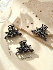 3pcs Metal Black Spider Web Hair Clips Skeleton Hand Hair Clips Gothic Style Accessories For Women Girls Thick Hair Hair Clips - 3pc Style 2 - View 13