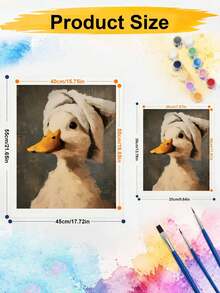 1 Set Of Digital Oil Painting Set, Suitable For Beginners, Abstract Duck-Adult Beginner Set, Birthday Gift, Anniversary Gift, Holiday Gift, Home Decoration. - A - View 5