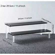Kệ trưng bày trang trí acrylic màu đen, giá lưu trữ để bàn, phù hợp cho mỹ phẩm, chai nước hoa và bộ sưu tập trang sức - màu đen - Xem 5