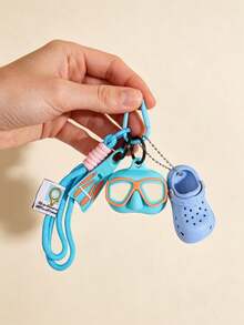 1pc Bracelet Keychain Set, Macaron Diving 4-In-1 Keychain, Bag Pendant Keychain, Small Gift For Swimming And Diving Enthusiasts - Multicolor - View 4