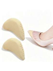 2 Pairs/Women's High Heel Shoe Toe Fillers Soft Comfortable Anti-Friction Foot Slide Half Size Insoles - Multicolor - View 6