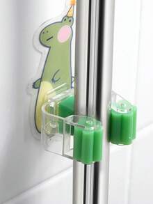 1/3pcs Cute Cartoon Mop Hooks Wall-Mounted, Self-Adhesive No-Drill Broom Holder, Multi-Purpose Storage Clips, Suitable For Mops, Brooms, Brushes, Umbrellas, Fun Animal Design, Bathroom Kitchen Storage, Cozy Home Decor - View 8