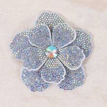 1pc Rhinestone Embellished Double Layer 5-Petal Flower Applique, Hand-Sewn DIY Clothing Trim Accessory, Suitable For Shoes, Hats, Bags, Hair Accessories - Multicolor - View 14