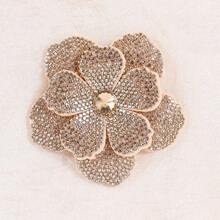 1pc Rhinestone Embellished Double Layer 5-Petal Flower Applique, Hand-Sewn DIY Clothing Trim Accessory, Suitable For Shoes, Hats, Bags, Hair Accessories - Multicolor - View 15