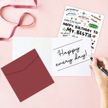 1pc Funny Birthday Greeting Card For Bestie - Happy Birthday Card For Soul Sister, Celebration Wishes For A Special Friend - Best Friend Birthday Card, Includes Envelope - A - View 4