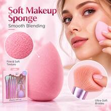 6pcs Makeup Tool Set, Includes 4 Makeup Brushes, Eyelash Curler, Compact Beauty Essentials Kit, Suitable For Face, Eyes And Daily Makeup, Pink/Lavender Purple - Multicolor - View 5