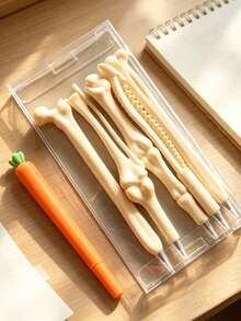 Upgraded High-Quality 2pcs Pen Set, 1pc Bone Pen And 1pc Carrot Pen - Fun And Unique Gift For Nurses, Doctors, And Office Supplies, Random Style - Multicolor - View 10