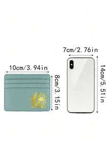 Multi-Slot Printed Card Wallet, Gold Sun And Coconut Tree Pattern Fashionable High-End Wallet, Multi-Card Slot Card Storage Bag, Lightweight Thin Bank Card And ID Card Storage Small Bag, Portable Compact Coin And Card Holder, Unisex Card Sleeve, Daily Travel Commute Personal Document Card Holder, Unique Teacher's Day Gift, Birthday Gift, Holiday Gift, Party, Wedding, Back To School, Middle East National Day Gift For Friends, Family, Lovers - Multicolor - View 10