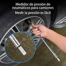 Medidor de Presión de Neumáticos de Varilla, Manómetro de Aire para Llantas de Auto, Camioneta y Moto, Lectura Precisa - A - Ver 6