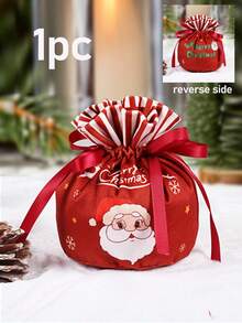 Christmas Velvet Gift Storage Bag, Christmas Eve Velvet Gift Drawstring Bag, Velvet Gift Bag Storage - Multicolor - View 11