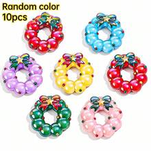 5/10PCS Christmas Wreath Beads Random Color 38x39mm Sparkling AB Bowknot Wreath Beads For Jewelry Making Holiday DIY Craft - Mixcolor - View 8