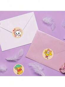 Disney 1 Roll Of 500 Mickey And Minnie Stickers, Includes 12 Different Cartoon Designs, Perfect For Decorating Notebooks, Luggage, Phones And Water Bottles, Ideal Gift For Birthday And New Year - Multicolor - View 5