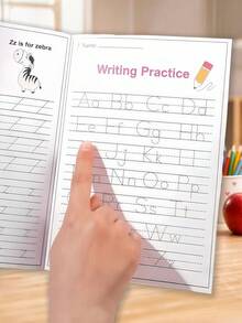 1pc 26 Alphabet Practice Notebook, English Uppercase And Lowercase Letter Tracing Handwriting Practice Notebook, Letter Learning, Reusable, Suitable For Students Of Different Stages, Daily, Home, School, Classroom, Travel And Other Scenes, Essential Decorative Sticker Stationery, Holiday, Birthday, Party, New Year Gift Choice - Multicolor - View 4