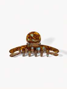 Opalesca Retro French Style Caramel Tortoiseshell Curved Hair Claw Clip, Medium Hair Jaw Clip For Women Updos - Brown - View 11