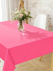 4pcs Neon Plastic Tablecloths Elegant Disposable Rectangular Table Covers Theme Rose Red Green Yellow Orange Suitable For Party Table Decor Wedding Birthday Graduation Halloween Easy To Clean Christmas>Decor - View 3